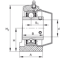 直立式軸承座單元 RSHEY30-TV-VA, 塑料軸承座,內圈帶平頭螺釘的外球面球軸承,耐腐蝕設計,R 型密封 直立式軸承座單元 RSHEY30-TV-VA, 塑料軸承座,內圈帶平頭螺釘的外球面球軸承,耐腐蝕設計,R 型密封