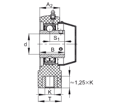 吊裝式軸承座單元 RHEY20-TV-VA, 塑料軸承座,內(nèi)圈帶平頭螺釘?shù)耐馇蛎媲蜉S承,耐腐蝕設計,R 型密封 吊裝式軸承座單元 RHEY20-TV-VA, 塑料軸承座,內(nèi)圈帶平頭螺釘?shù)耐馇蛎媲蜉S承,耐腐蝕設計,R 型密封