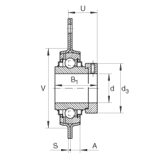 軸承座單元 RRTR30, 帶三個螺栓孔的法蘭的軸承座單元,沖壓鋼板,偏心鎖圈,R型密封 軸承座單元 RRTR30, 帶三個螺栓孔的法蘭的軸承座單元,沖壓鋼板,偏心鎖圈,R型密封