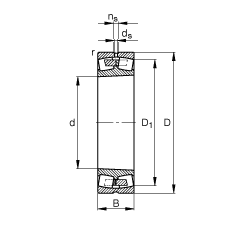 調心滾子軸承 23088-K-MB, 根據 DIN 635-2 標準的主要尺寸, 錐孔，錐度 1:12