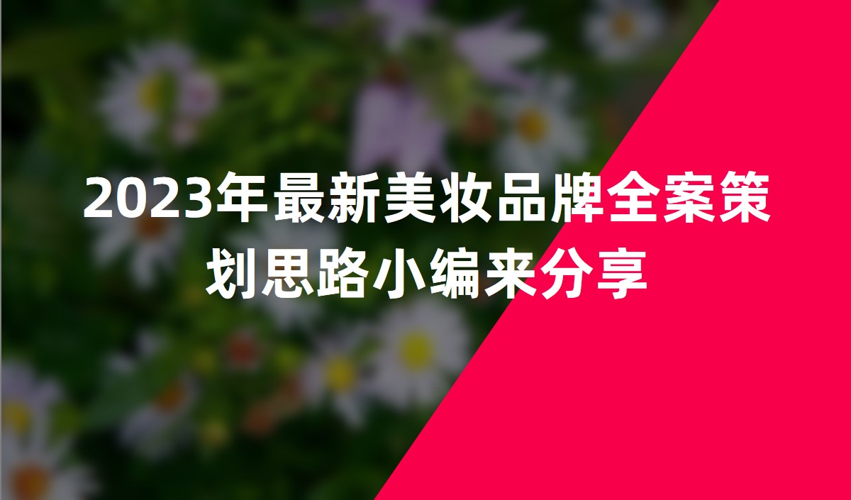 2023年最新美妝品牌全案策劃思路小編來(lái)分享
